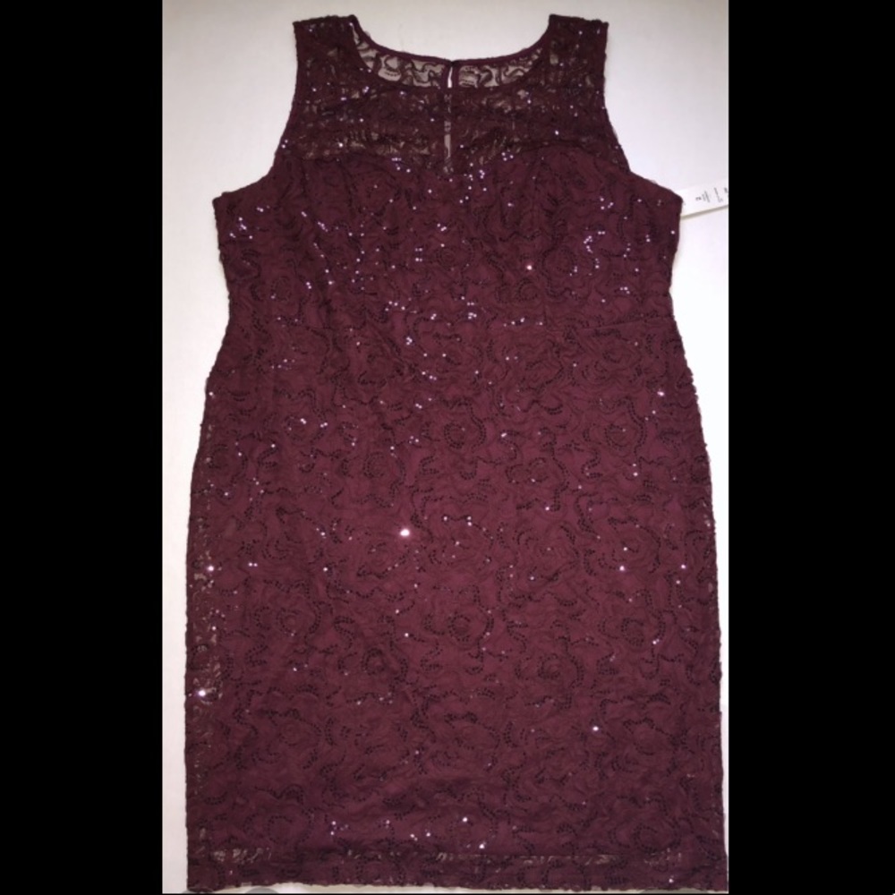 SLNY Chiffon Tier Jacket Dress with Sparkle Detail Fig 20W